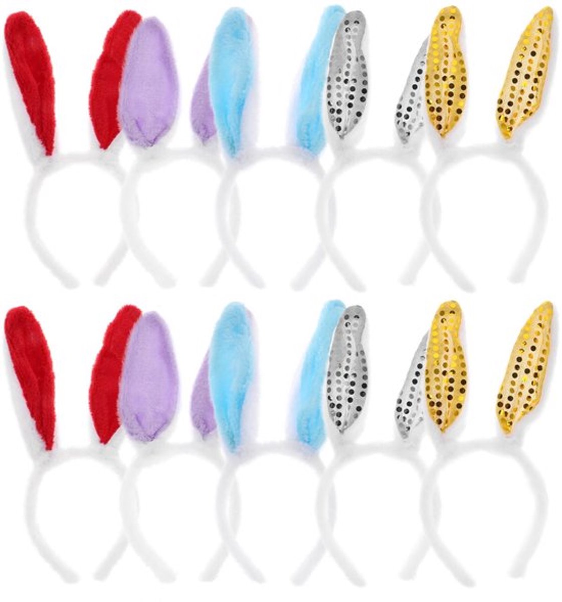 10 stuks Paashaas Oor Bands Pluche Sequins Haaraccessoires Schattige Feest Haar Decoratie voor Volwassenen Gemengde Stijlen voor Feestelijke Vieringen