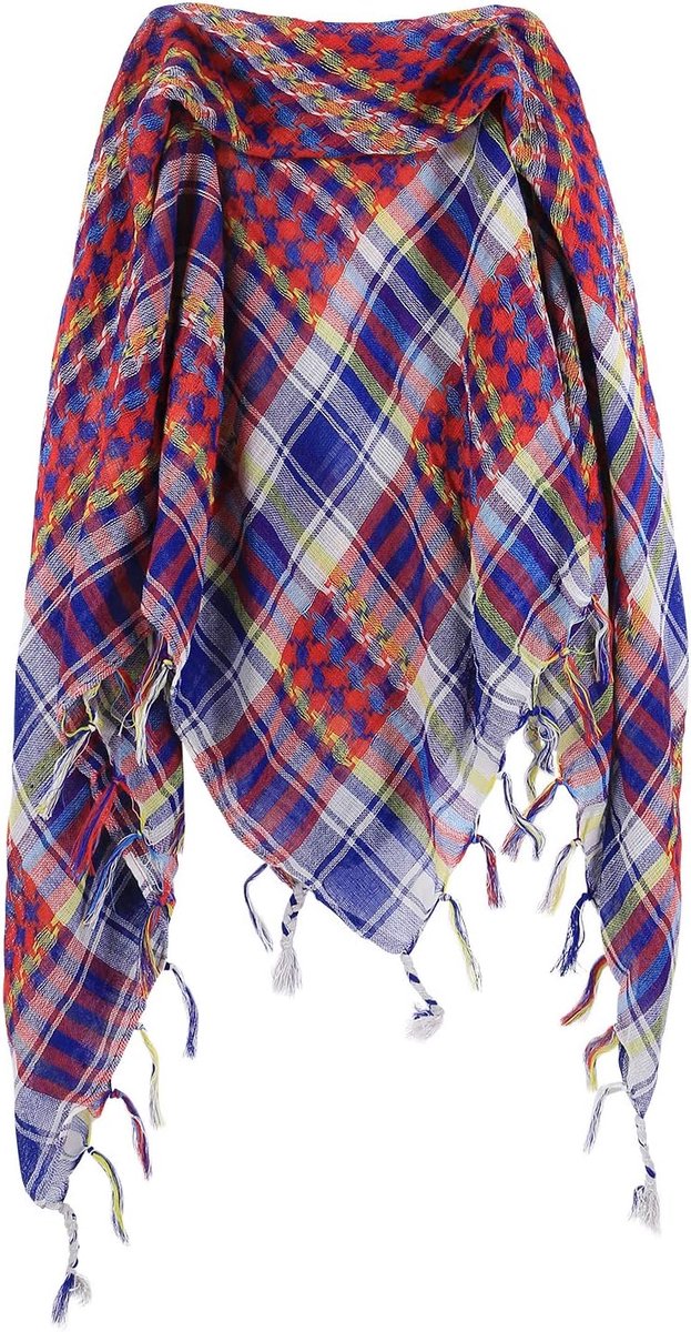 Plaid doek met franjes - multi-kleurig - polyester - trendy accessoire voor elke gelegenheid - ShopVlot