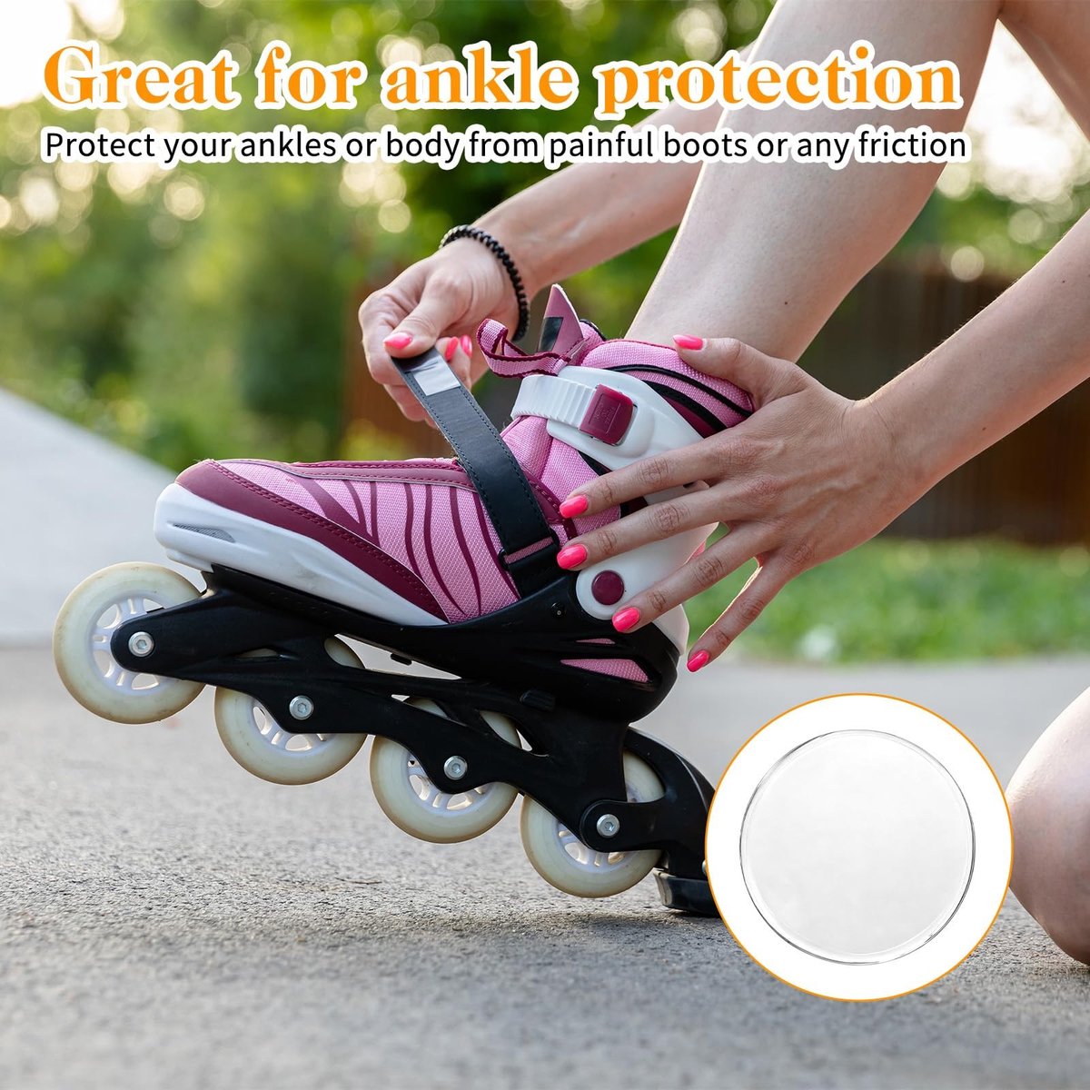 Solidchoice - Set van 4 Transparante Gel Enkelpads voor Schaatsen en Sporten