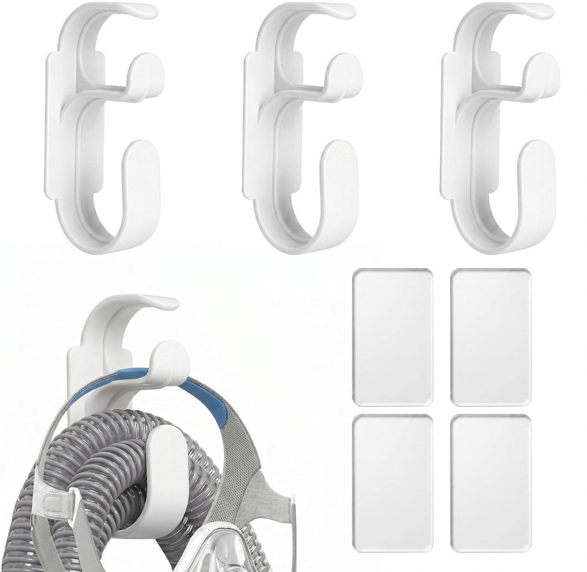 Solidchoice - Set van 4 CPAP Slanghouders met Antislip Haak voor Slaapapneu