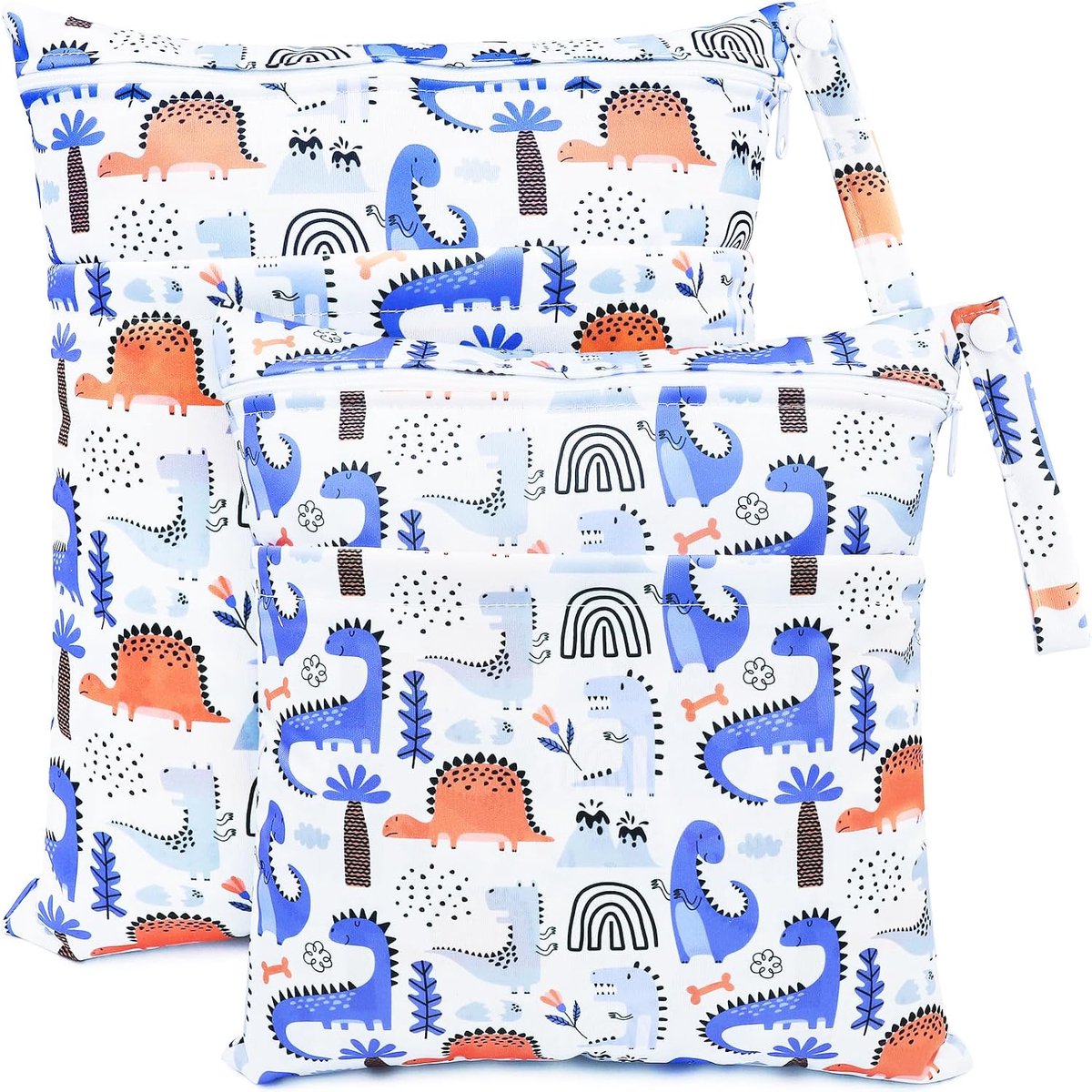 Fabric Diaper Bags, 2 Pcs Wet Bags, Wet Dry Bags for Cloth Diapers, Diaper Bag Storage Bag Organizer with Double - ShopVlot