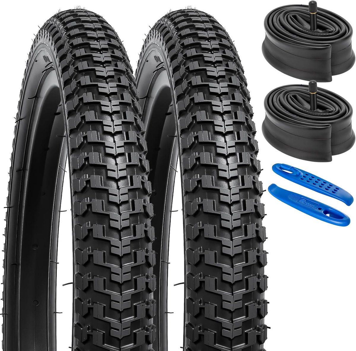 YUNSCM 2-PCS 20-inch Bicycle Tires 20x2.125/57-406 and 20-inch Heavy Duty Inner Tube Schrader Valve Compatible with - ShopVlot