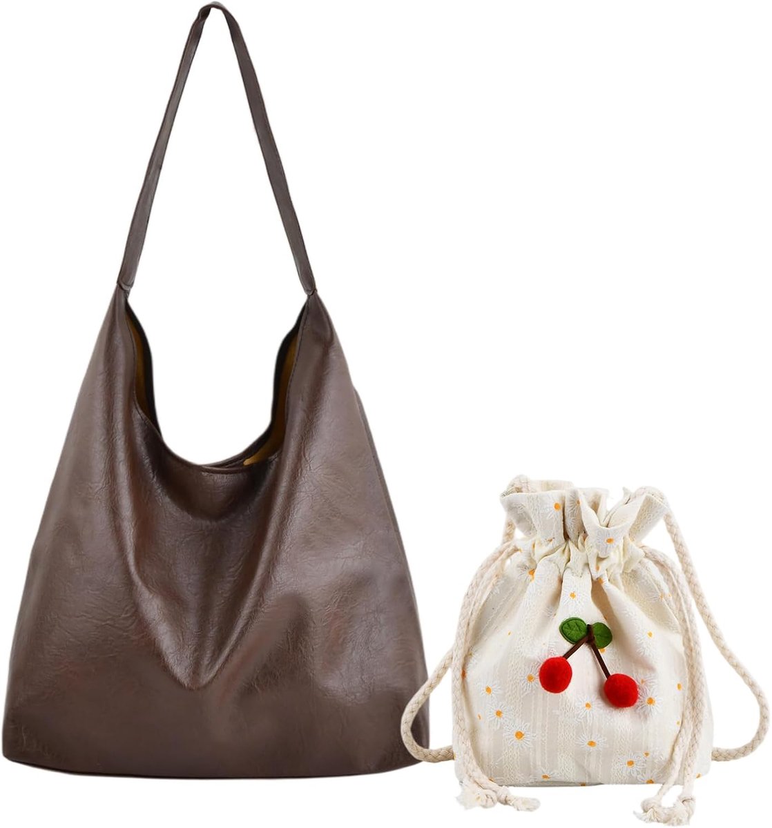 Dames handtas bruin - PU leer - retro elegant - ideaal voor werk en winkelen - ShopVlot