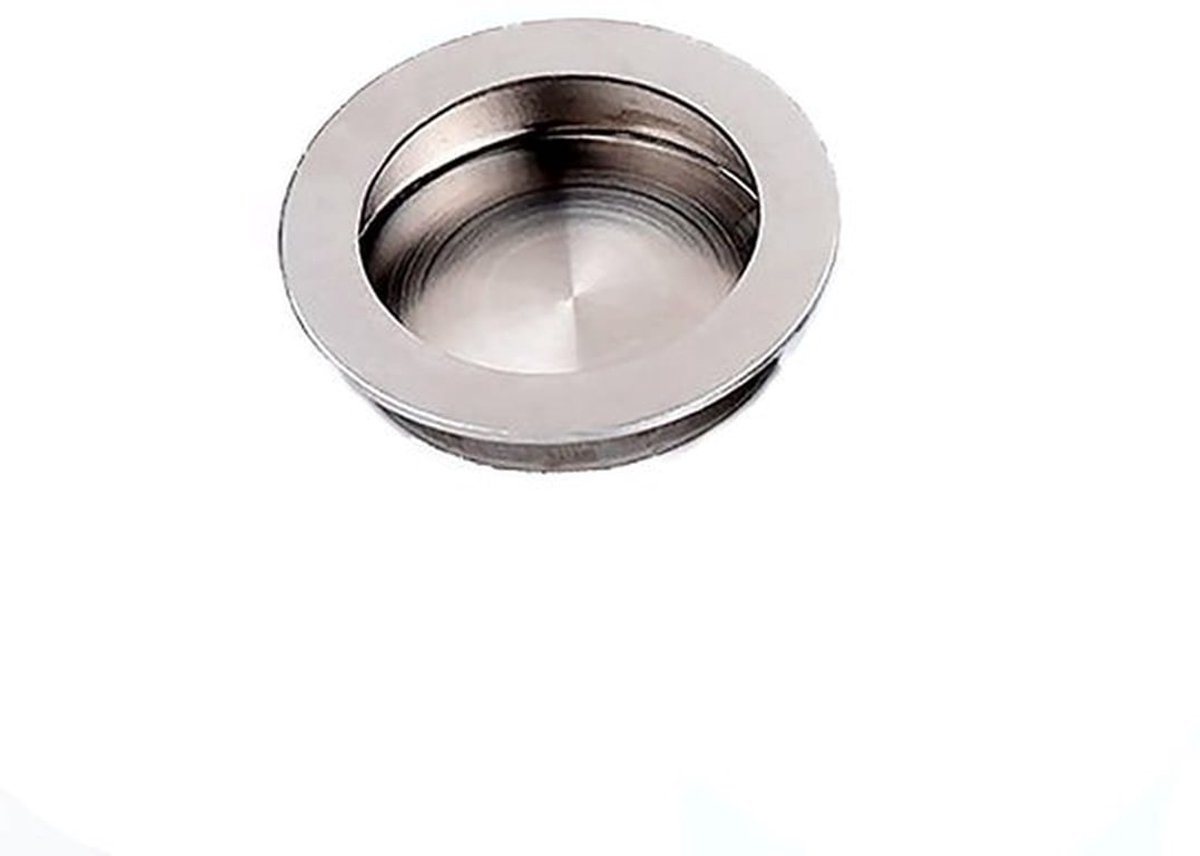 Deurgreep Geborsteld Roestvrij Staal - Inzet Handvat - Flush Deurklink - Voor Kasten/Schuifdeuren - 50mm - Inclusief 4 Schroeven
