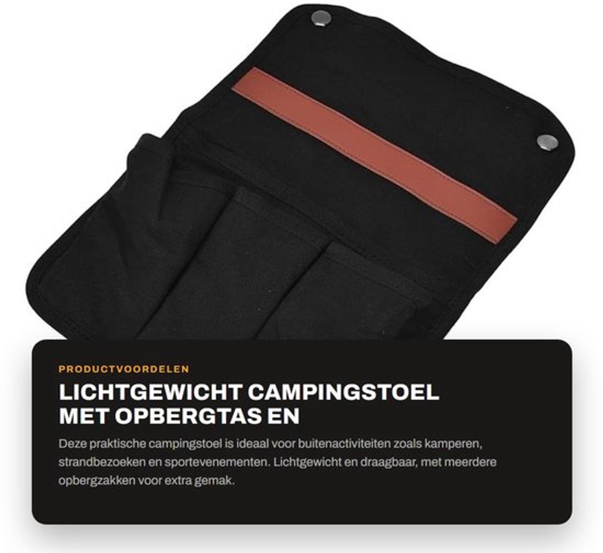 Campingstoel Lichtgewicht - Campingstoel Draagbaar - Opbergtas - Armsteun - Meerdere Zakken - Canvas Grote Capaciteit - Stoeltje