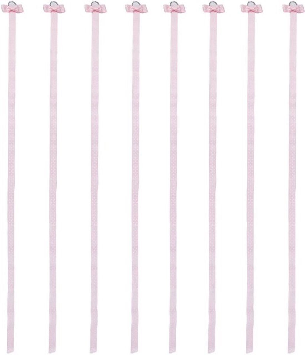 Booghouders 8 stuks - Haaraccessoires Organizer - Hoofdband - Decoraties - Lichtroze - Polyester 96 cm - Haaraccessoire Organizer