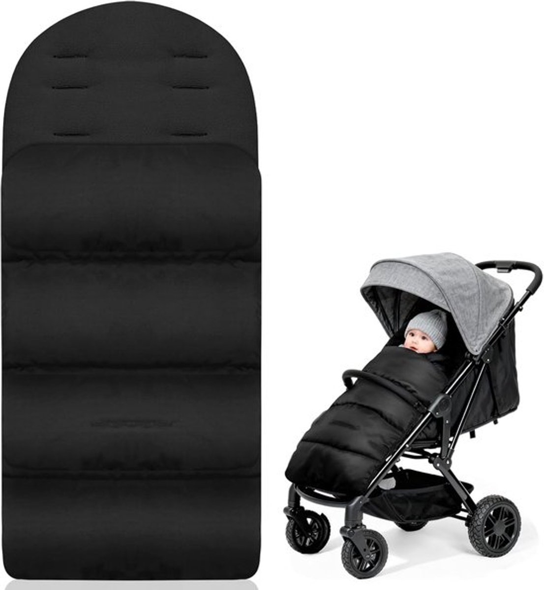 Thijox - Universele Voetenzak voor Kinderwagen - Fleece Winter - Waterdicht - Ademend - Ritssluiting - Warm - Voor Alle Soorten Kinderwagens