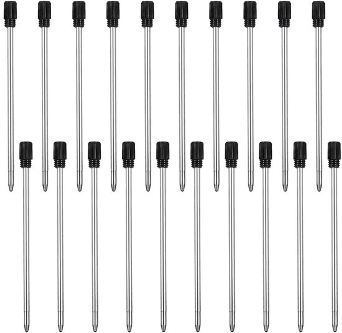 Balpenvullingen 20 Stuks - Vervangbare D1 Vullingen - 1mm Medium Punt - Zwarte Inkt - Hoogwaardige Kwaliteit - Geschikt voor D1 Pennen - Navullingen