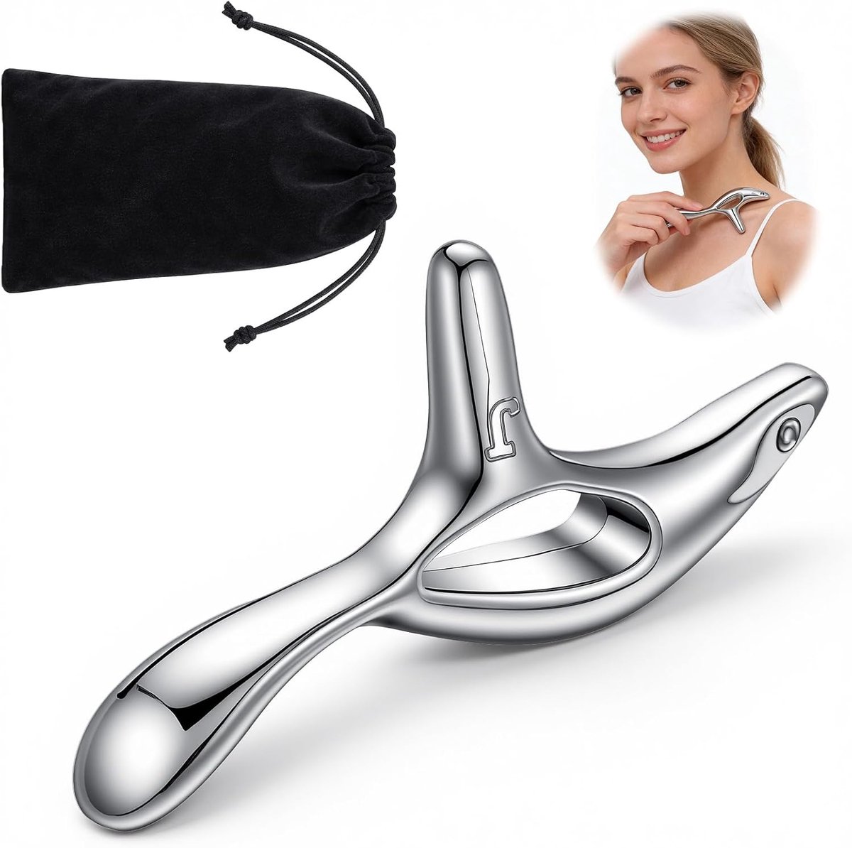 Triggerpoint-massageapparaat - roestvrij staal - ergonomische greep - spierontspanning - ShopVlot