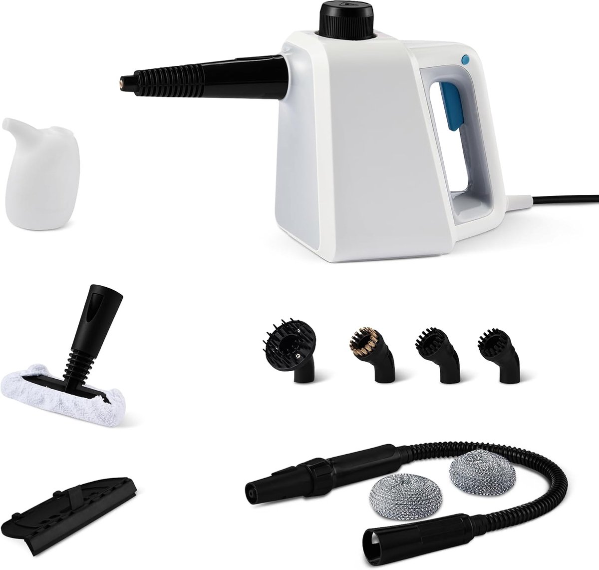 Stoomreiniger 1000W krachtige handstoomreiniger + 9 accessoires + draagbaar ontwerp + 250ml watertank + snelle opwarming
