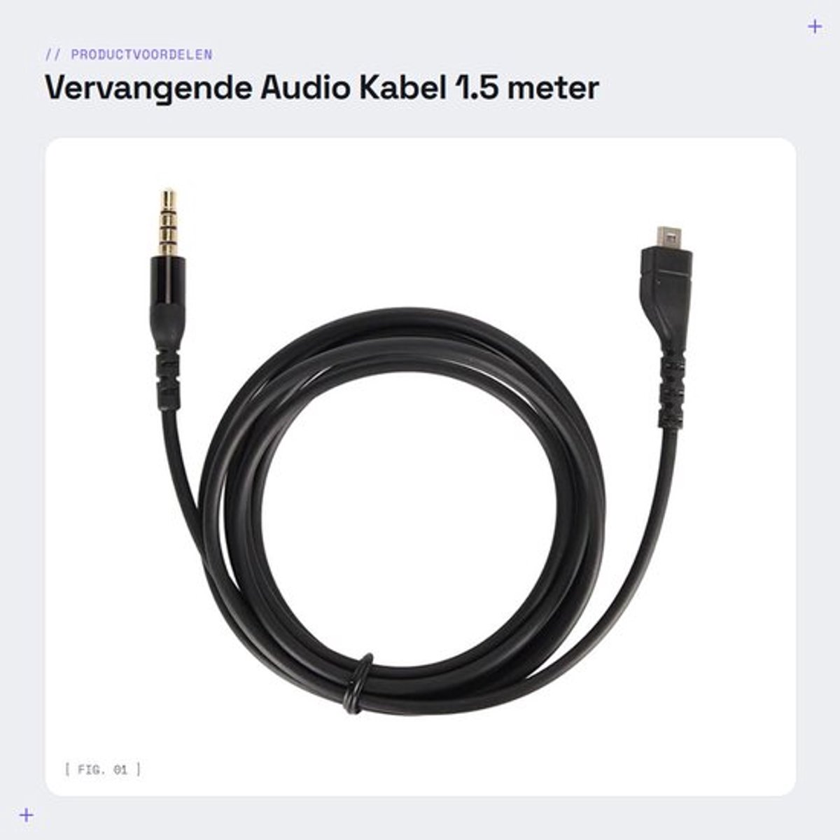 Vervangende Audio Kabel - 1.5 meter - Compatibel met gaming headsets - Geluidskwaliteit verbeteren - Geschikt voor 3/5/7/Pro/Prime - Idea...