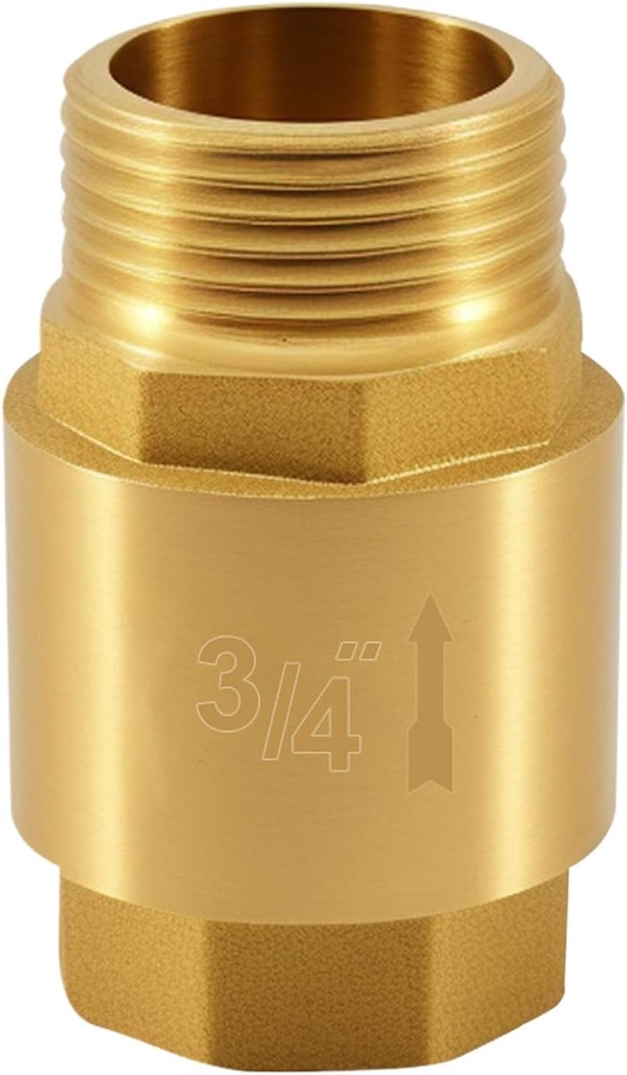 Terugslagklep 3/4 Inch - Messing - Vrouwelijke en mannelijke draad - Ideaal voor pomp en wasmachine - ShopVlot