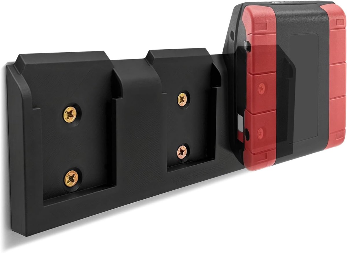 Batterij wandhouder voor Metabo 18V CAS - Organiser voor 3 batterijen - Eenvoudig te installeren - Ruimtebesparend - ShopVlot