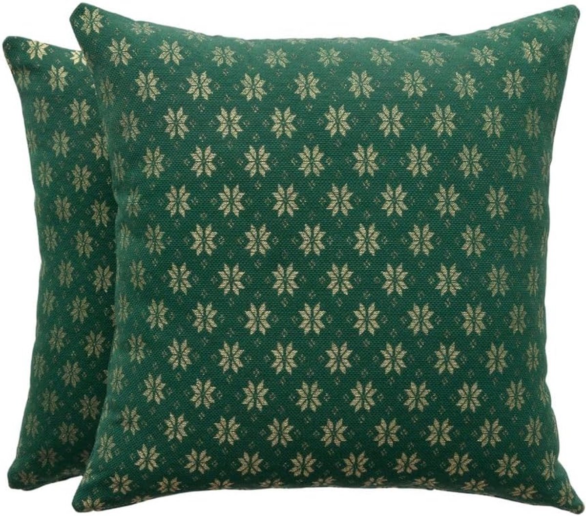 Kussenslopen kerst 45 x 45 cm - jacquard met lurexgaren - glanzend en zacht - voor een feestelijke sfeer - ShopVlot