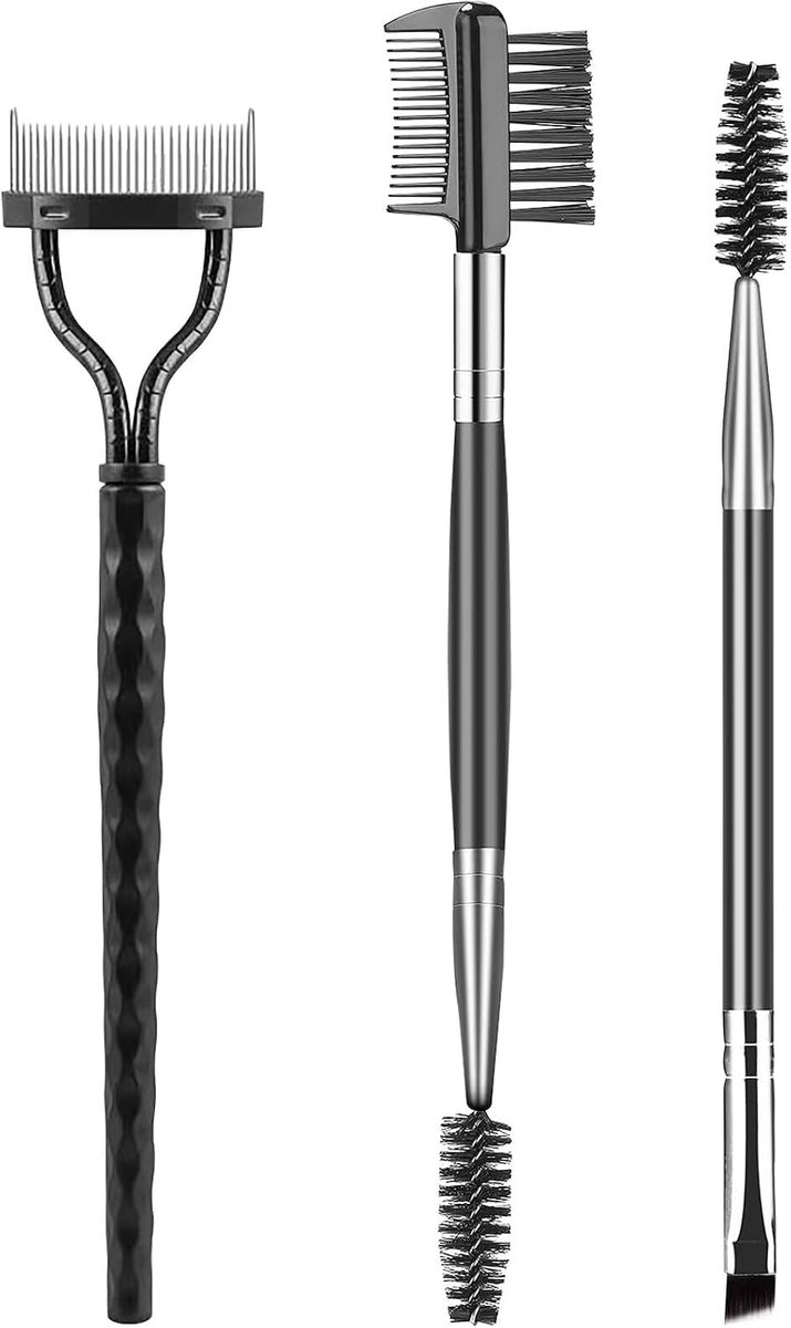 Wimpers en wenkbrauwen borstel set - 3-delige set - Professionele make-up tools - Nauwkeurige applicatie - ShopVlot