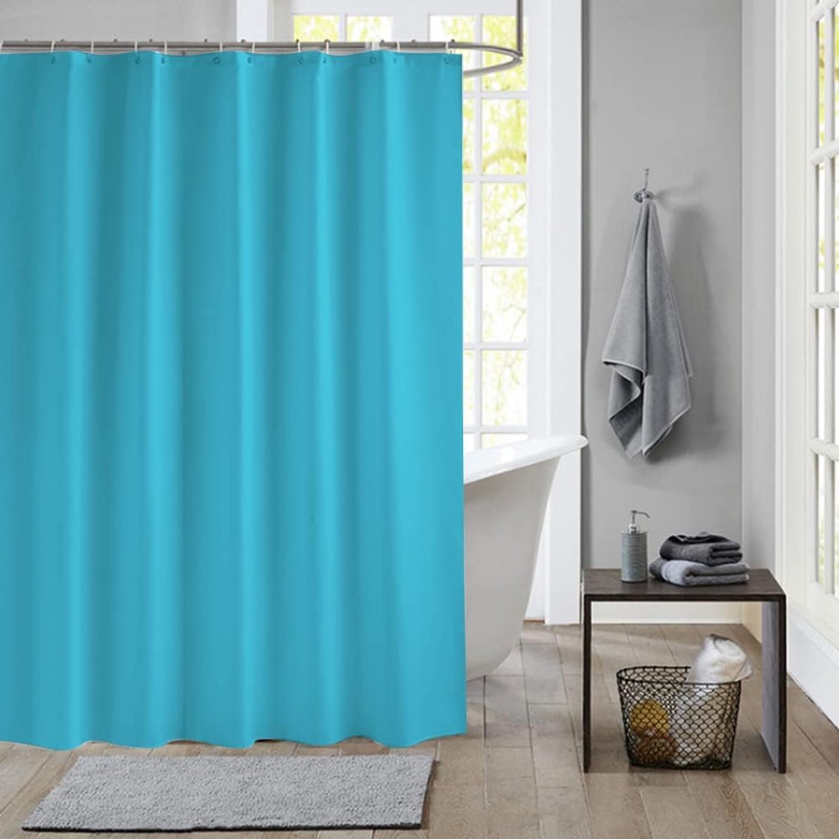 Douchegordijn 80x180cm - PEVA Waterdicht - Inclusief Haakjes - Ideaal voor Bad of Hotel - ShopVlot