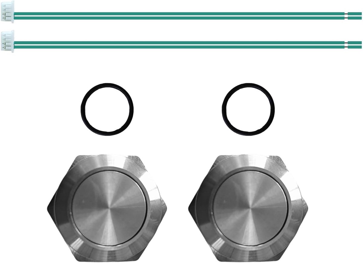 Drukschakelaar 19 mm - Ultraplat roestvrij staal - Waterdicht IP67 - Betrouwbaar voor binnen en buiten - ShopVlot