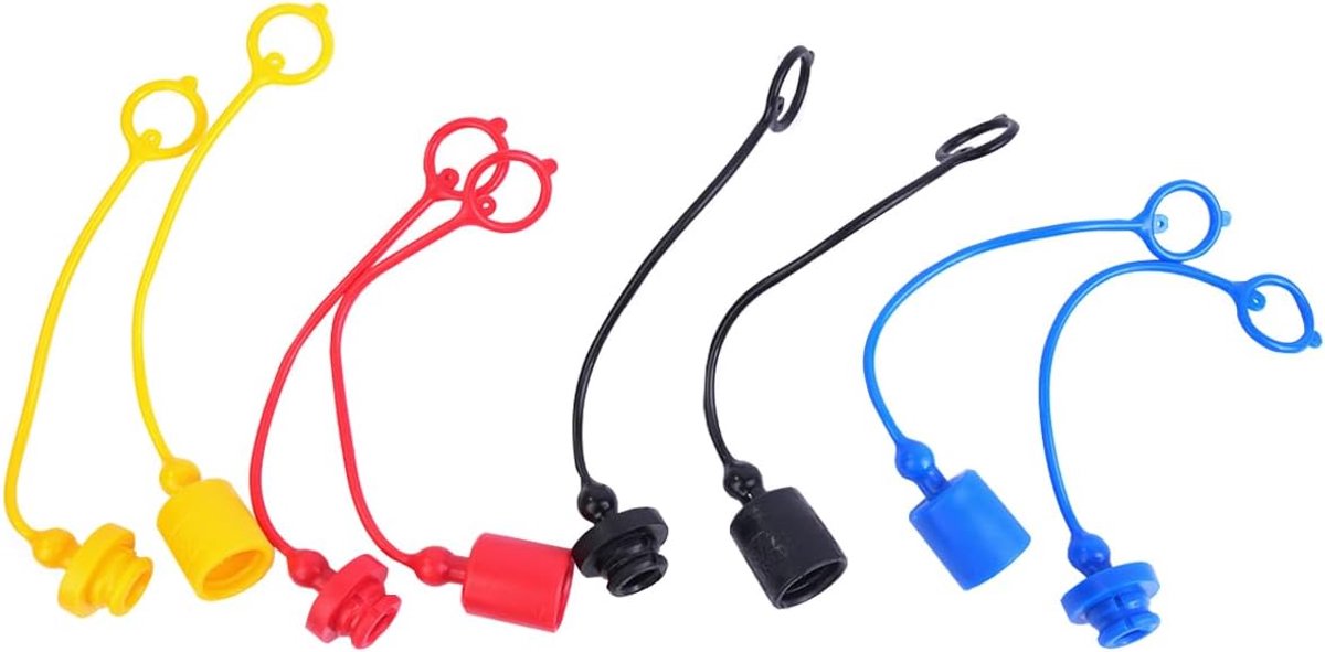 Hydraulische snelkoppeling 3/8 inch - PVC rubber met stofdoppen - Bescherming tegen vuil - Voor effectieve werking - ShopVlot