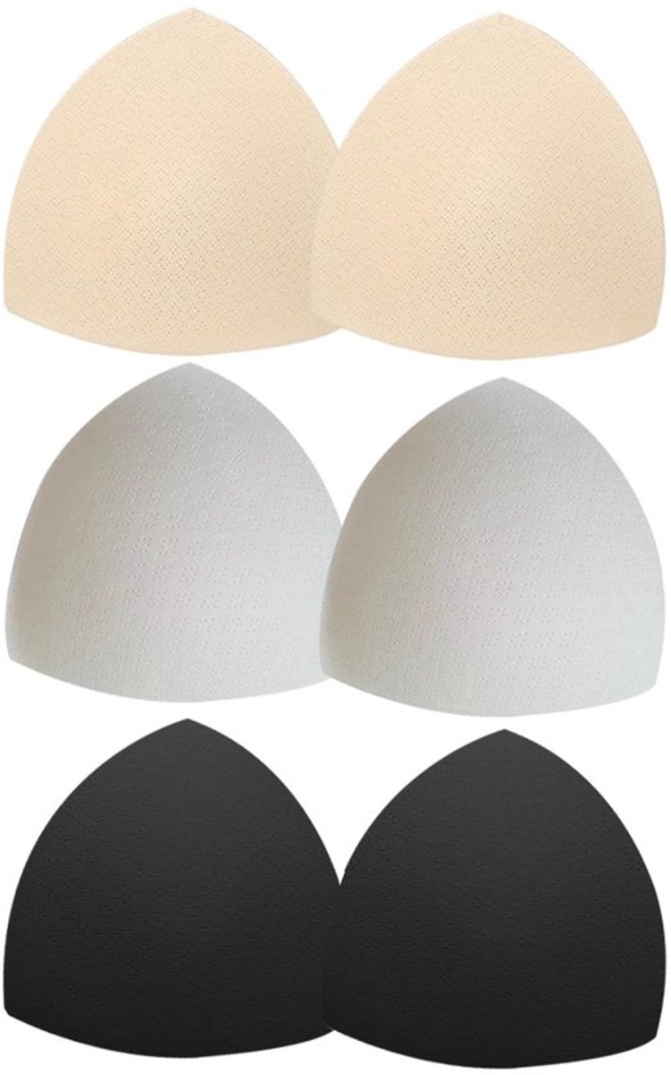 Beha-inzetstukken 6 Stuks - Ademend - Zacht - Afneembaar - Driehoekig - Duurzaam Katoen - Push-up Pads