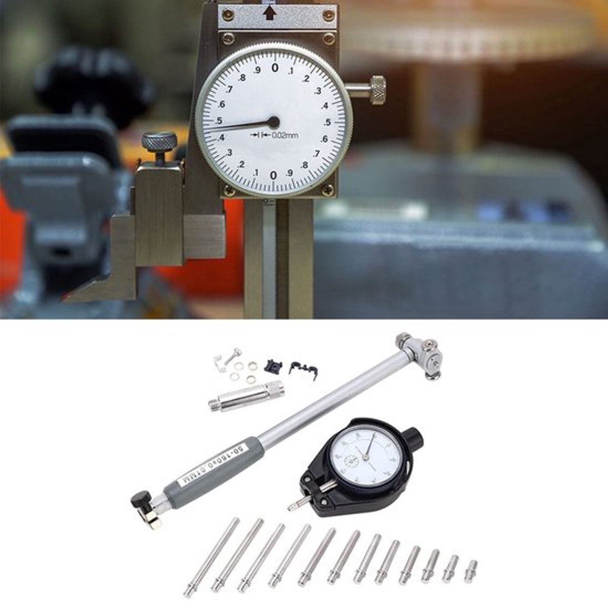 Binnendiametermeter Aluminiumlegering - Nauwkeurig Meetinstrument 50-160 mm - Interne Diametermeter - Industrieel Gebruik - Dagelijks Gebruik - Nauwkeurigheid 0,01 mm