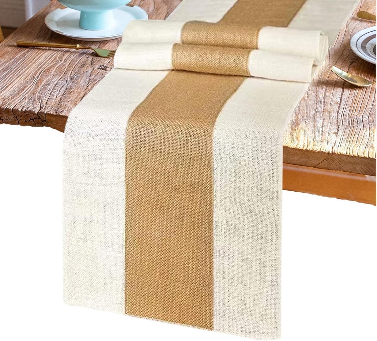 Tafelrunner 180x30cm - Bamboe en hennep - Retro stijl - Perfect voor bruiloften - ShopVlot