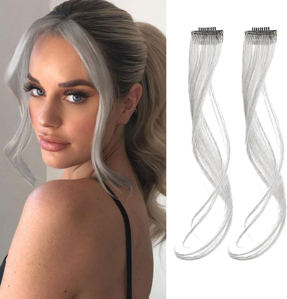 Clip-In Zijsproetjes 34.7cm - Synthetisch Golvend - Gezichtsframend - Gemakkelijk te bevestigen - ShopVlot