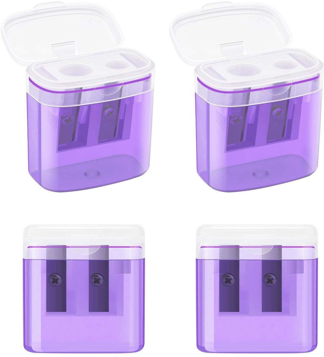 Solidchoice - Set van 4 Dubbele Puntenslijpers in Kleurrijke Ontwerpen