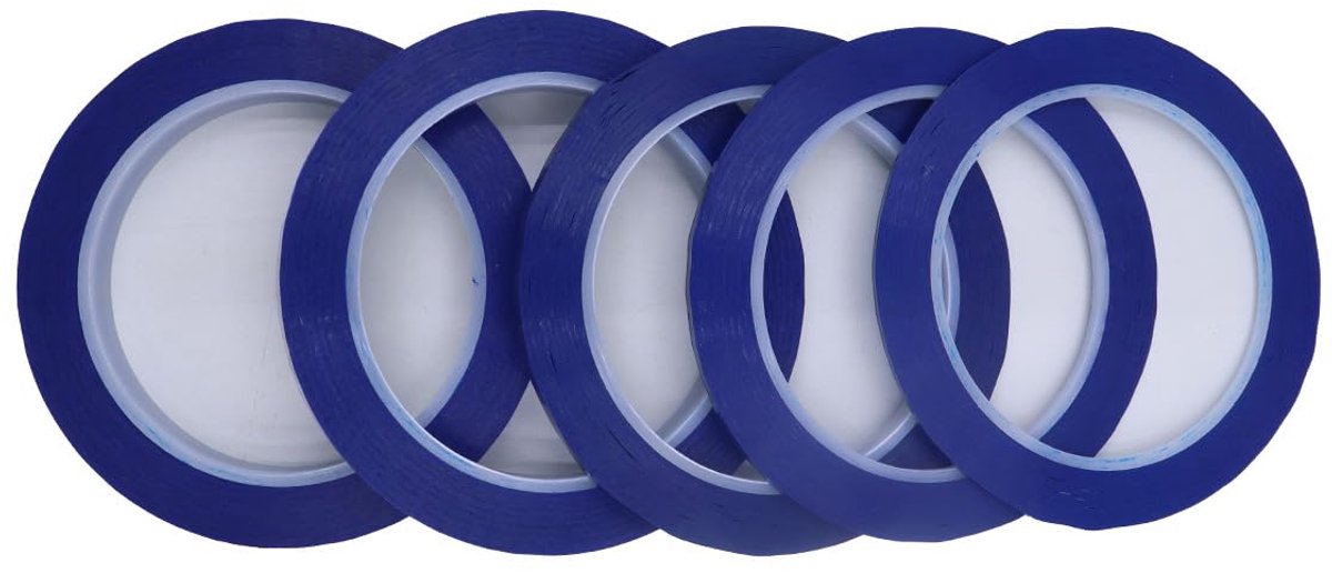 Mylar-snelpositioneringstape 5 rollen - Blauwe afdekband - 2/3/5/10/15 mm x 66 m - Ideaal voor decoratie - ShopVlot