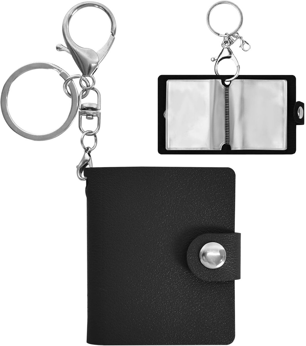 Mini fotoalbum met sleutelhanger - 5 cm leer - 20 compartimenten - perfect voor herinneringen - ShopVlot