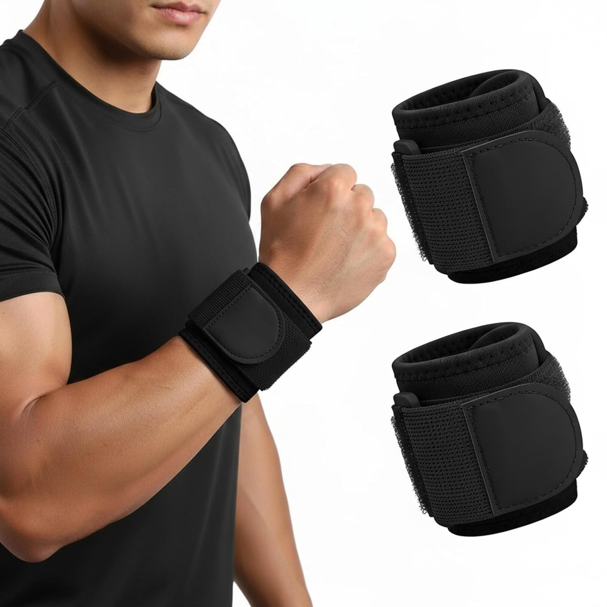 Polsbandages set van 2 - verstelbaar klittenband - sterke steun - ideaal voor krachttraining - ShopVlot