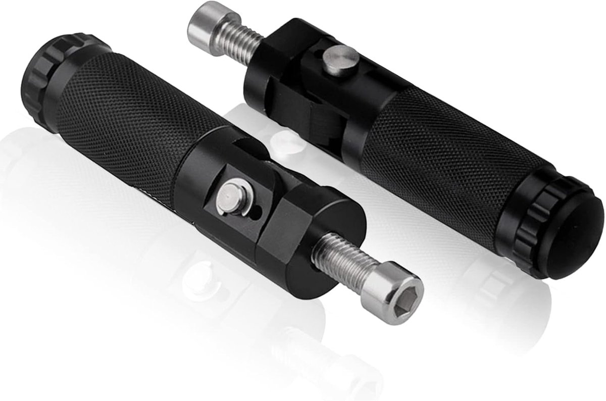 Motorfiets Voetsteunen 8mm - Aluminium Zwart - Anti-slip Ontwerp - Veilig Reizen - ShopVlot