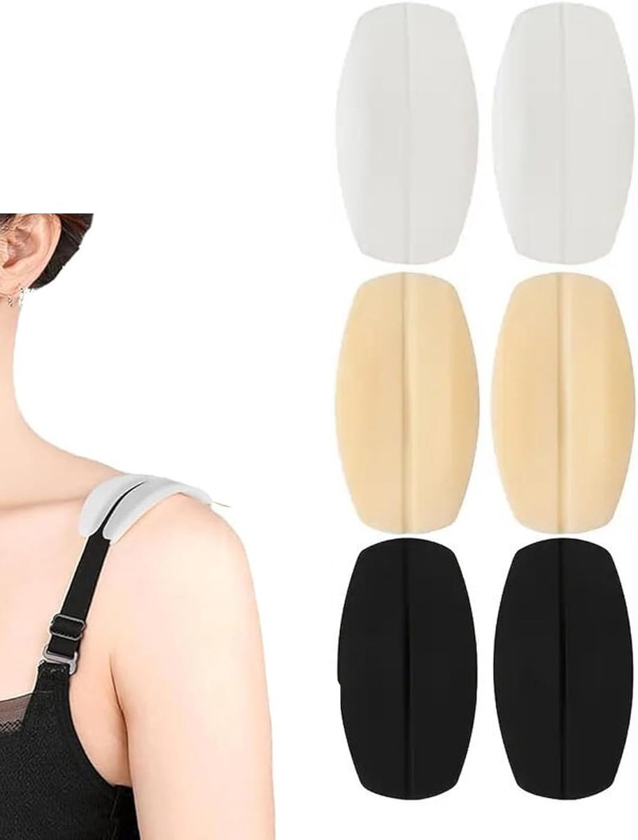 Antislip beha-bandbevestigingen - 3 paar zwart, wit, leer - voorkomen vallen - verbeter dagelijks comfort - ShopVlot