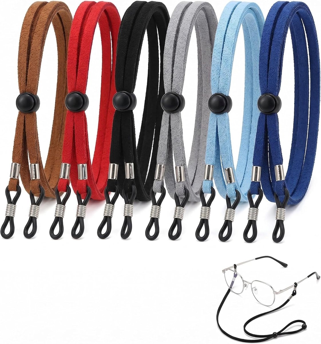 Brillenbandjes verstelbaar - antislip grip - 7 stuks - ideaal voor sport en dagelijks gebruik - ShopVlot