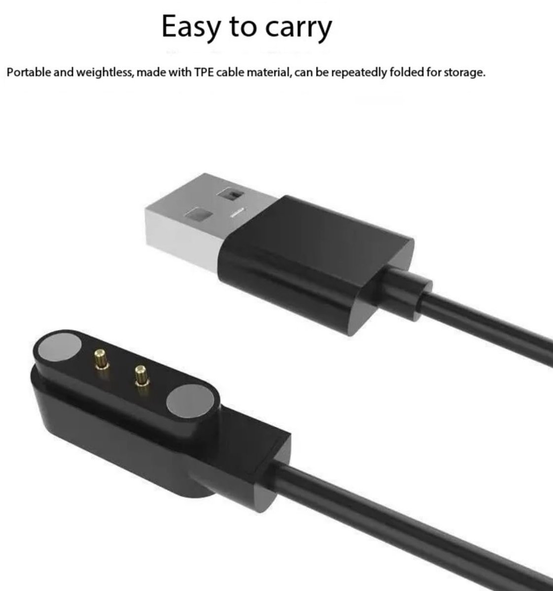 USB Oplaadkabel 100cm - Magnetisch - Compatibel met Mibro A2/T2/C3/GS Pro - Handig voor onderweg - ShopVlot