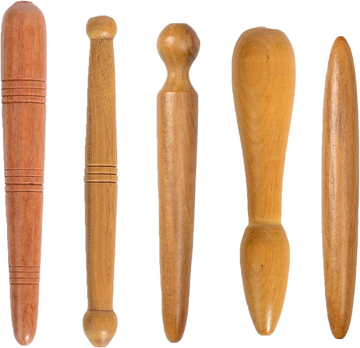 Massagestok - Set van 5 - Houten materiaal - Triggerpointmassage - Verlichting van spierspanning - ShopVlot