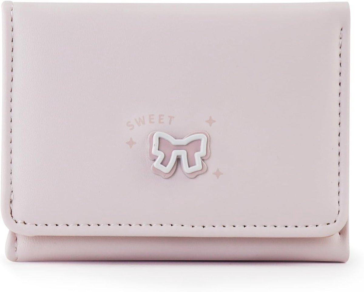 Dames Portemonnee Compact - Zacht PU Leer - Schattige Strik - Ideaal voor Kaarten - ShopVlot
