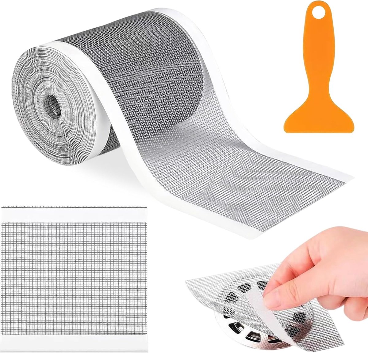 Drain Hair Catcher 10 cm x 10 m - Wegwerpmateriaal - Waterdichte PVC-mesh - Voorkomt verstoppingen - ShopVlot