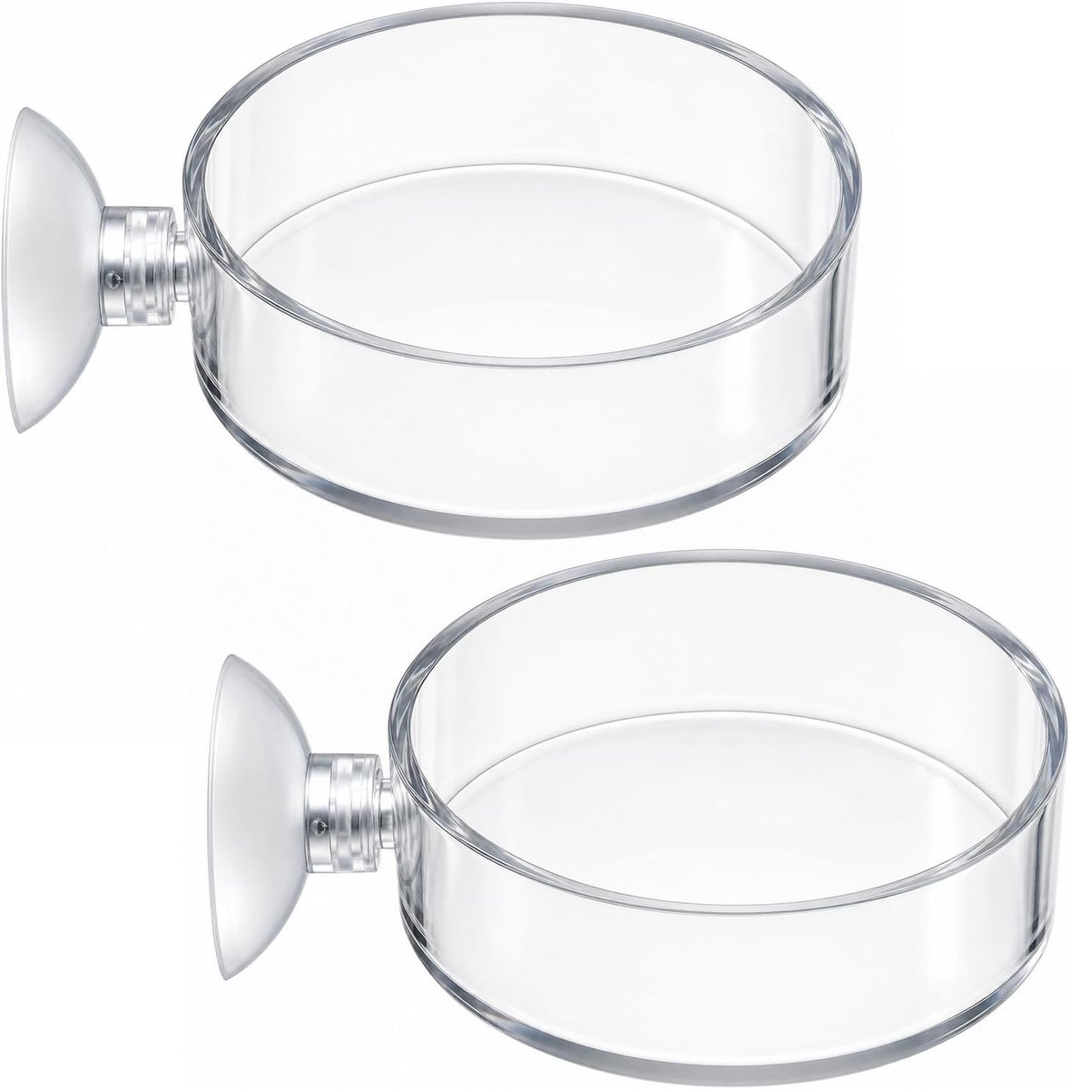 Aquariumkommen 6,5 cm - Transparant acryl - Ronde bodem - Ideaal voor garnalen en vissen - ShopVlot