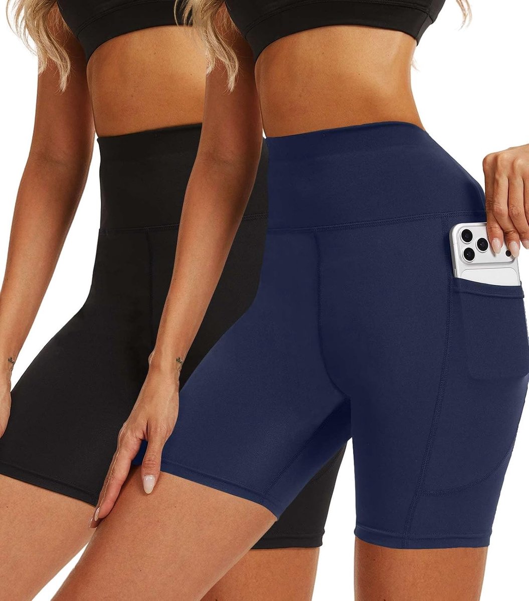 Fietsshorts dames hoogsluiting - ademend materiaal - anti-schuur - perfect voor yoga - ShopVlot