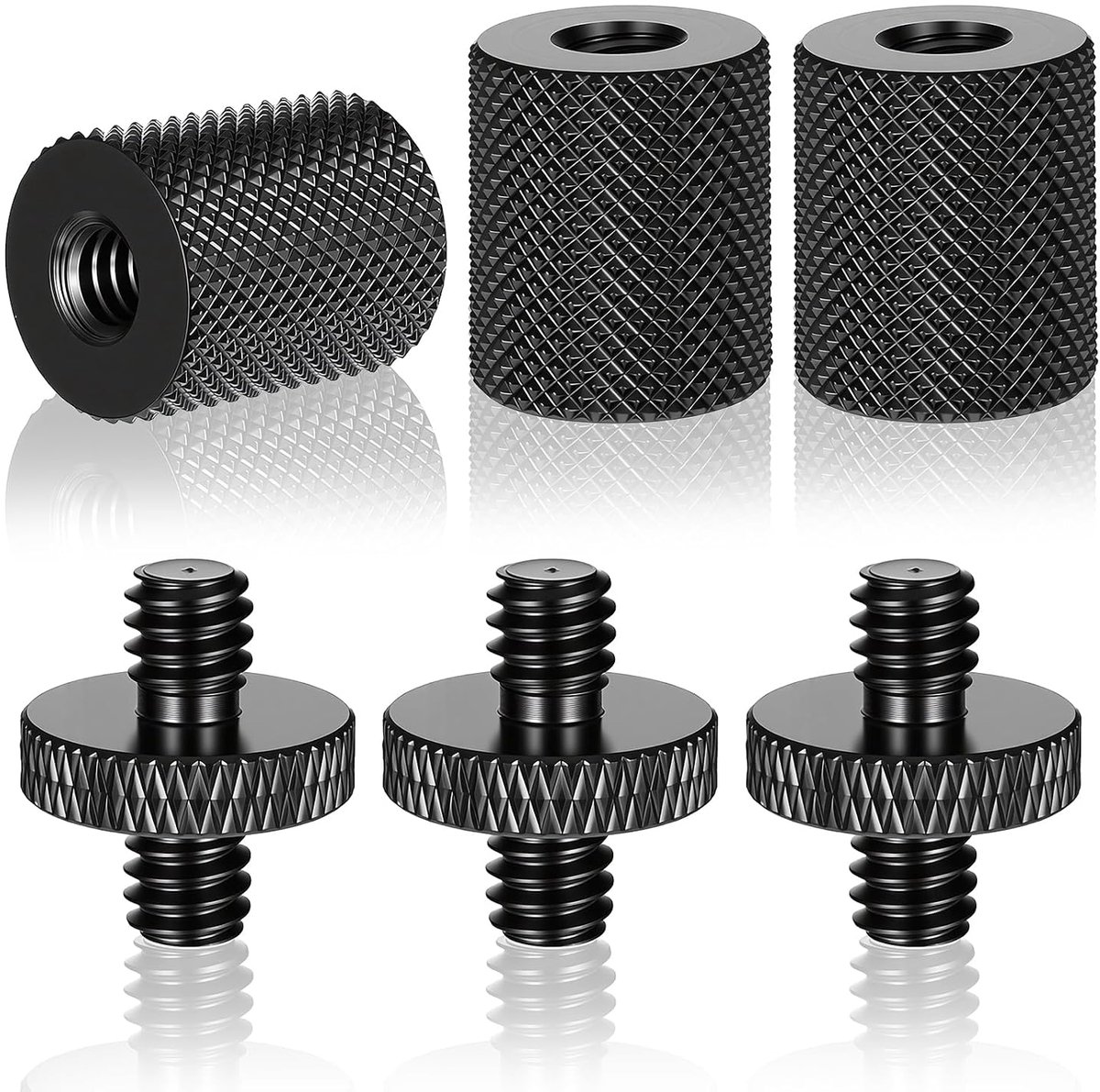 Tripod adapter set 6 stuks - 1/4 inch metaal - dual screw - geschikt voor camera en lamp - ShopVlot