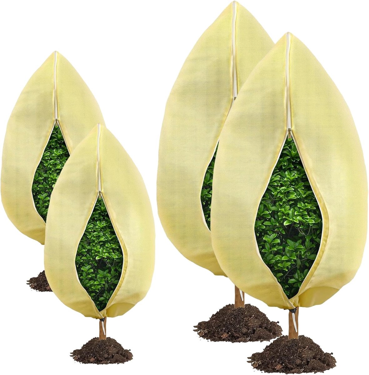 Winterbescherming voor planten 2 stuks 180 x 120 cm en 2 stuks 60 x 80 cm - extra dik non-woven - ShopVlot