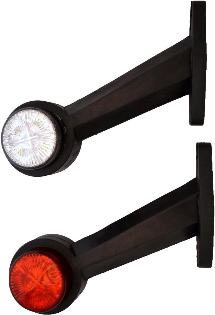 Zijmarkeringslichten - Wit - 170 mm - LED met Zware Rubberen Basis - Voor Trailer, Camper, Bus, SUV, Caravan