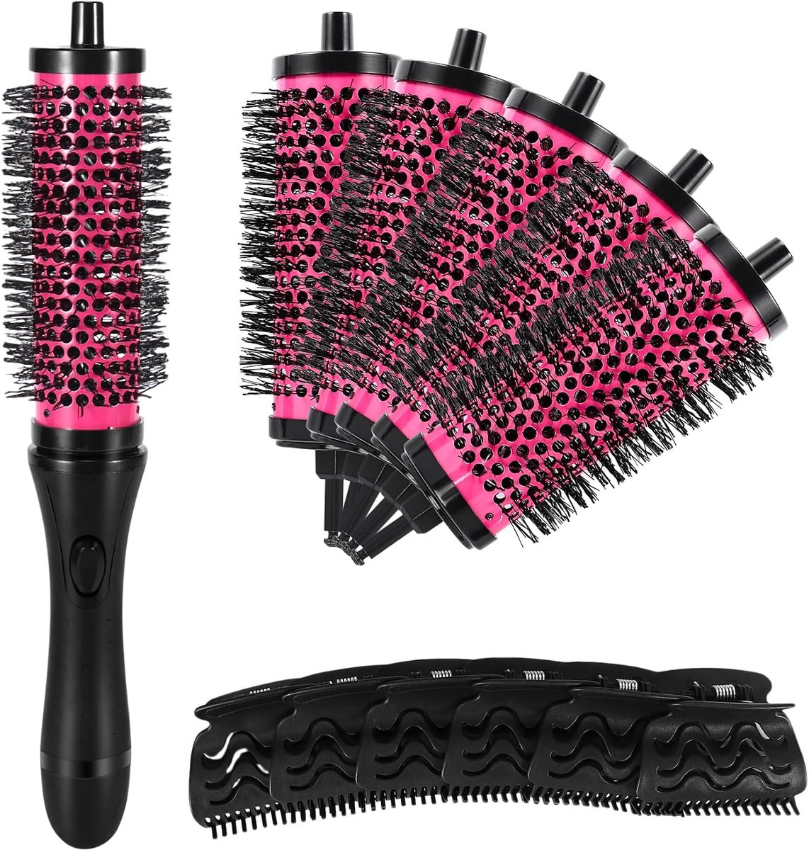 6-delige borstelset - keramiek - antistatisch - professionele styling voor elk haartype - ShopVlot