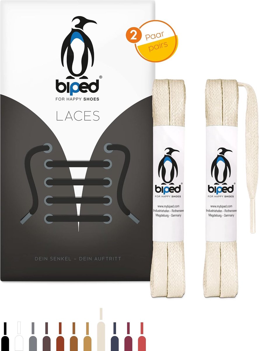 Schoenveters 120cm - Waxed Laces - Katoen, 7mm - Waterafstotend en scheurvast voor leren schoenen - ShopVlot