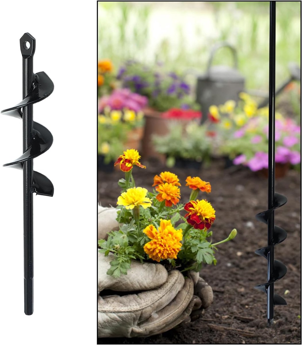 Grondboor 10 cm - hoogwaardig koolstofstaal - duurzaam - ideaal voor tuinplanten - ShopVlot