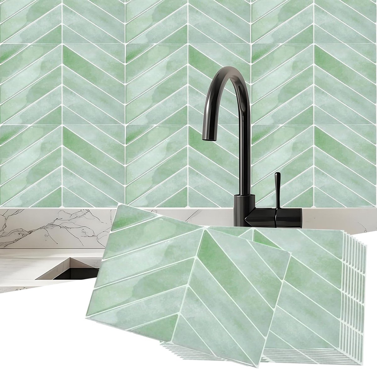 Zelfklevende Tegels Keuken Badkamer 3D Tegelstickers - Waterdicht - Snelle Transformatie in 30 Minuten - ShopVlot