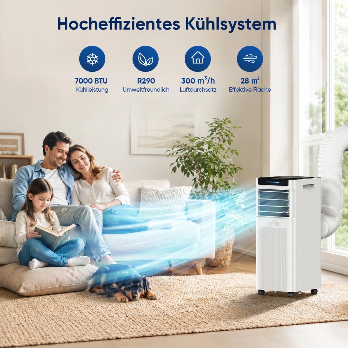 KungFu buy Mobiele airco 7000 BTU met stille slaapstand 3-in-1 airconditioner koelen ontvochtigen ventileren 2,0 kW capaciteit thumbnail 2
