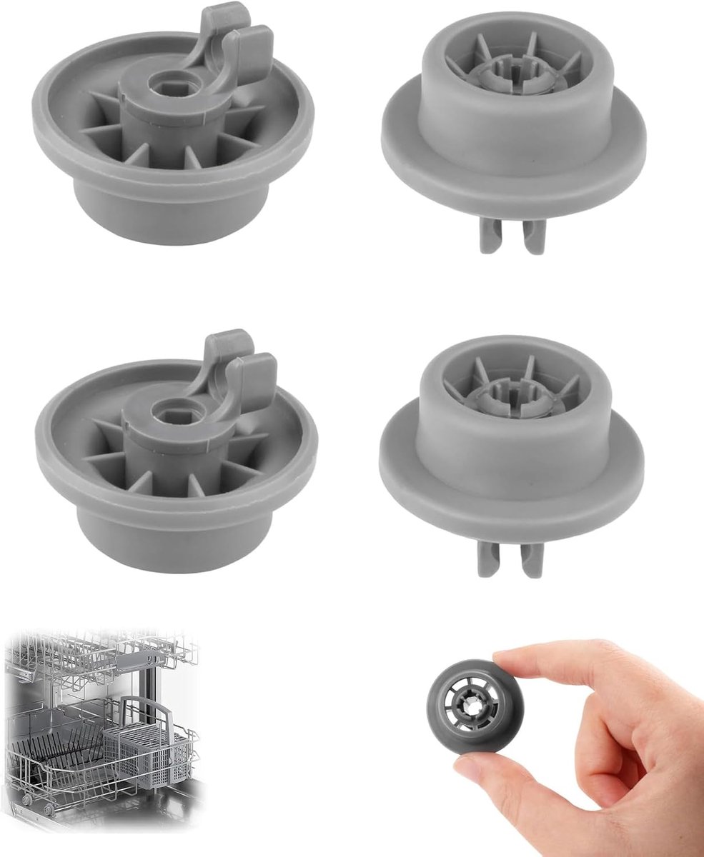 Onderkorbrollen voor vaatwassers - kunststof - vervangende onderdelen - optimale functionaliteit - ShopVlot