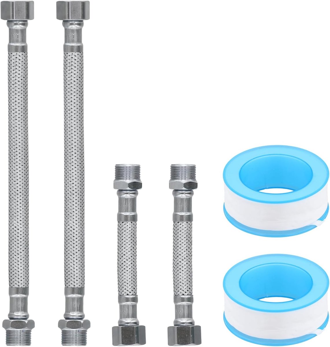 Tap Hoses 3/8 Inch - Gevlochten Rvs Slangen - Flexibele Aansluiting - Ideaal voor Keuken en Badkamer - ShopVlot