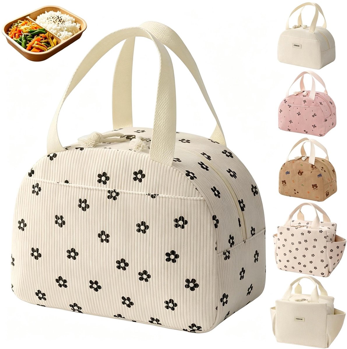 Solidchoice - Draagbare Isolement Lunchtas met Bloemenprint